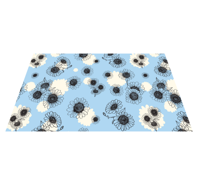 Flower vinyl rug with seamless modern daisies pattern - TenStickers