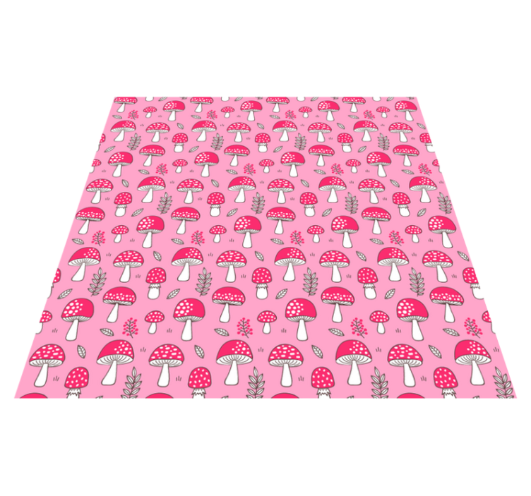 Flower vinyl rug with classic mushrooms and plants - TenStickers