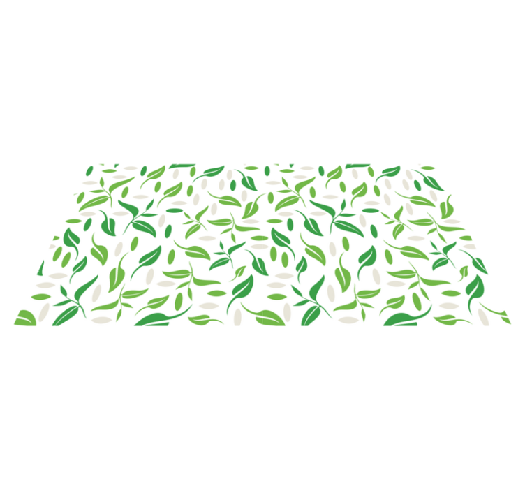 Flower vinyl rug with small green leaves pattern - TenStickers