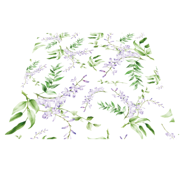 Flower vinyl rug lavender window motif - TenStickers