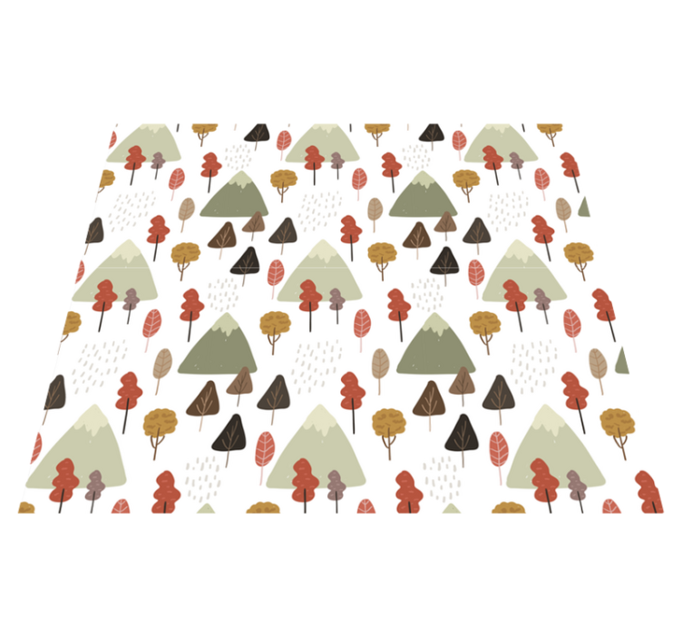 Flower vinyl rug with playful tree designs - TenStickers