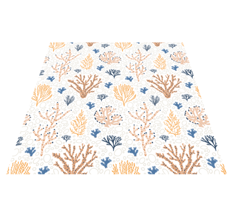 Flower vinyl rug with elegant coral design - TenStickers