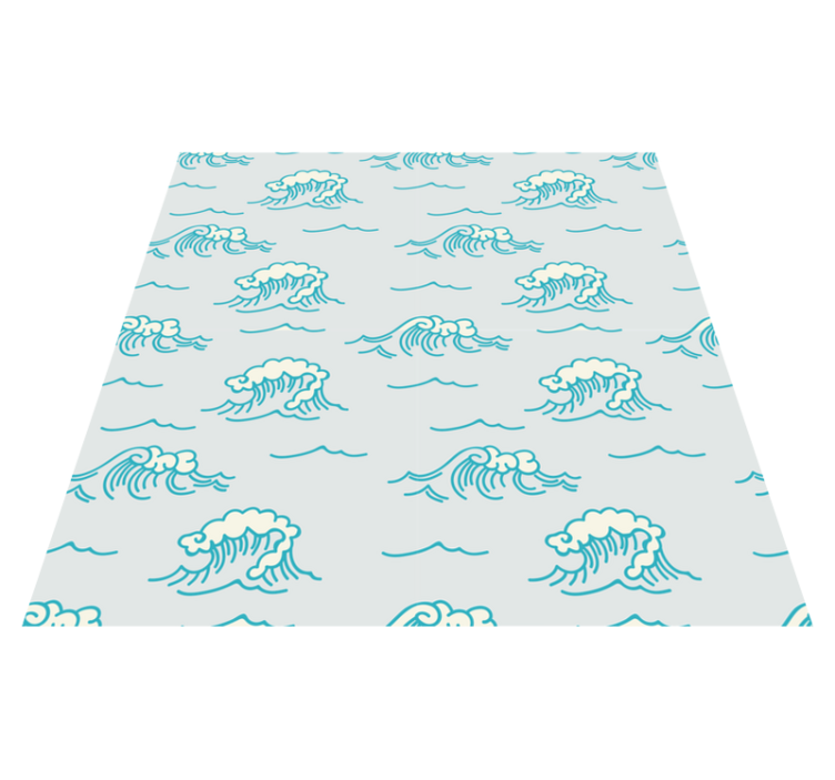 Flower vinyl rug with waves pattern design - TenStickers