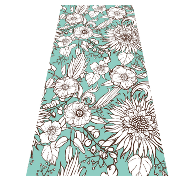 Flower vinyl rug floral screen design - TenStickers