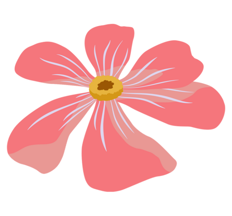 Pink floral design flower vinyl rug - TenStickers