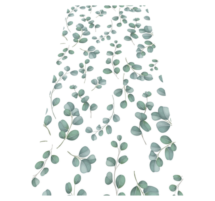 Flower vinyl rug eucalyptus greenery design - TenStickers