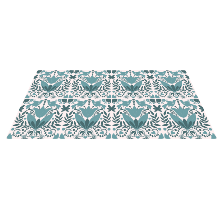 Flower vinyl rug floral design style - TenStickers
