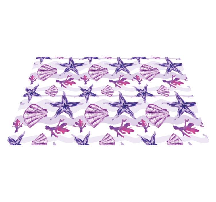 Flower vinyl rug coral shell design - TenStickers