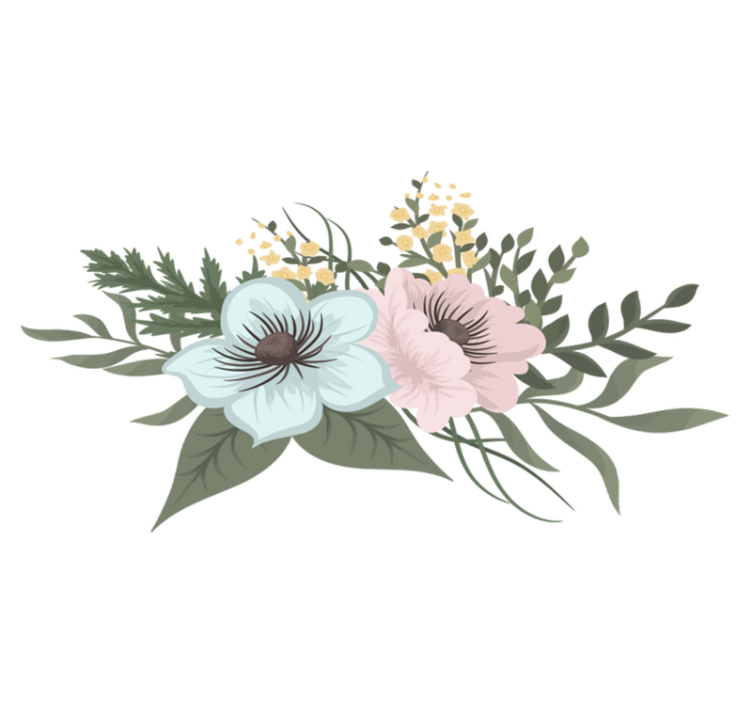 Flower vinyl rug botanical collection design - TenStickers