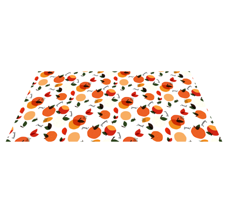 Flower vinyl rug with fruit inspired design - TenStickers