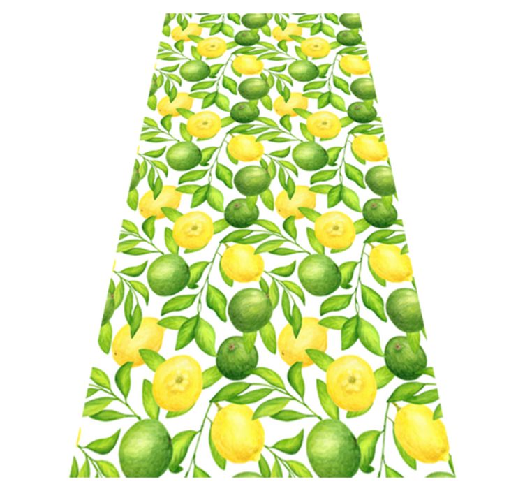 Flower vinyl rug with lemon and lime design - TenStickers