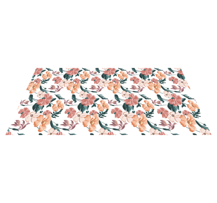 Flower vinyl rug blooming pattern design - TenStickers