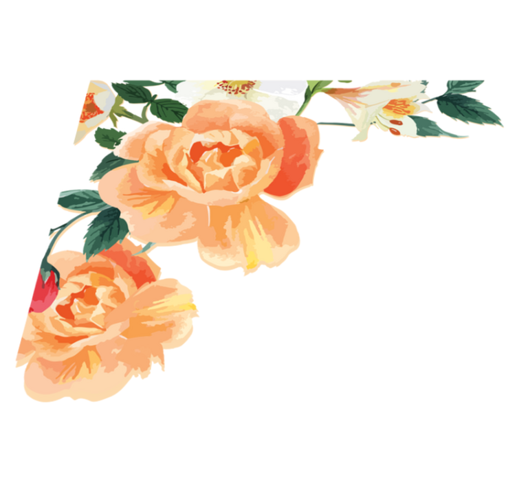Flower vinyl rug peach rose bouquet - TenStickers
