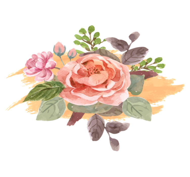 Blush bloom composition flower vinyl rug - TenStickers