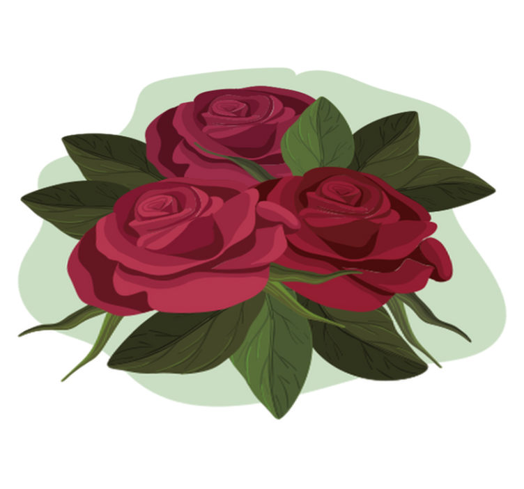 Flower vinyl rug rose bouquet design - TenStickers