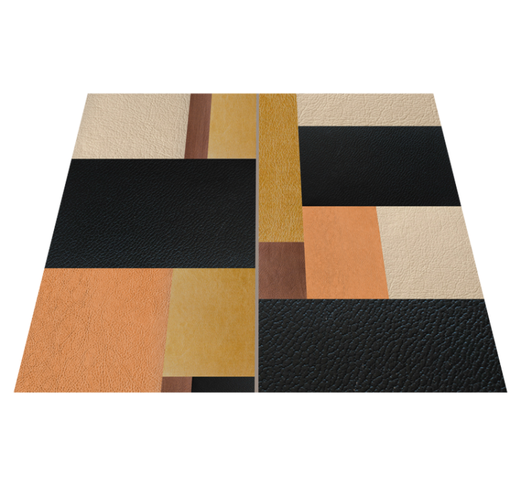 Geometric vinyl rug with textured blocks design - TenStickers