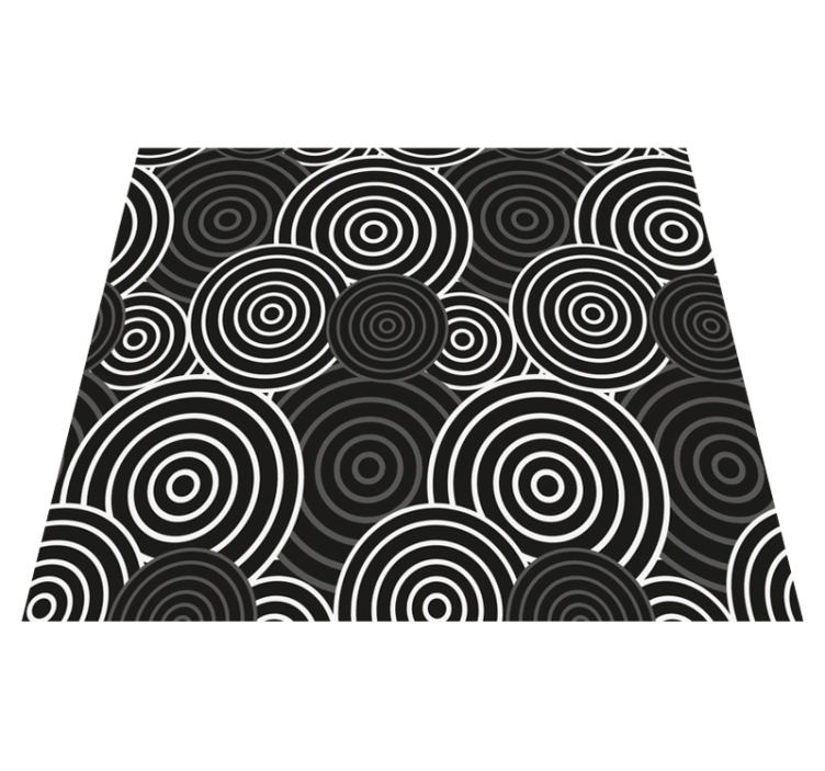 Geometric vinyl rug with black circle background - TenStickers