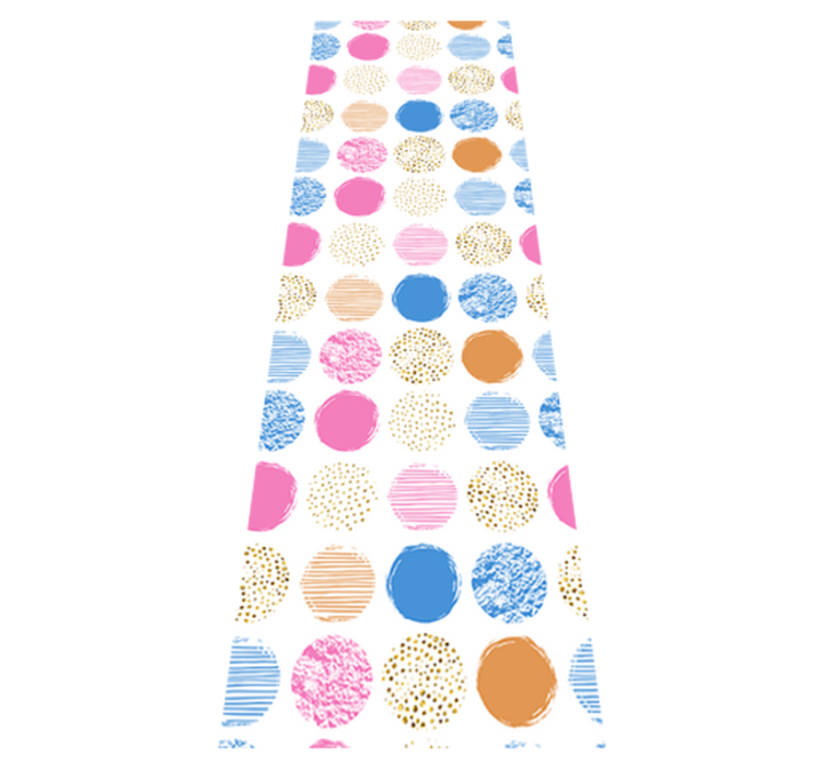 Geometric vinyl rug with colorful dot design - TenStickers