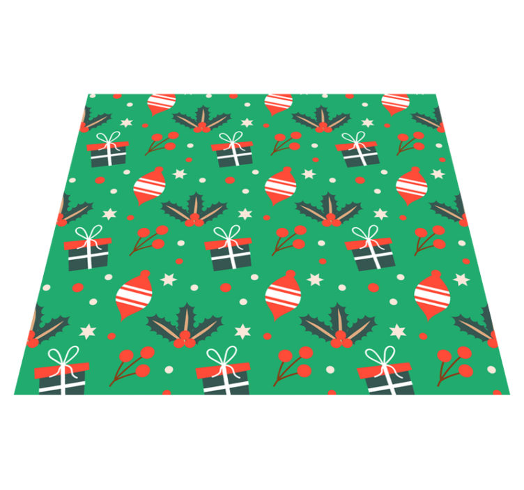 Christmas vinyl rug in green candy pattern - TenStickers