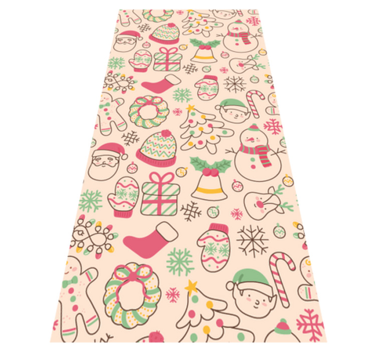 Christmas vinyl rug with festive christmas lights - TenStickers