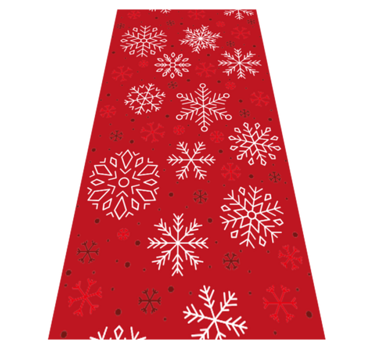 Christmas vinyl rug with red background snowflakes - TenStickers