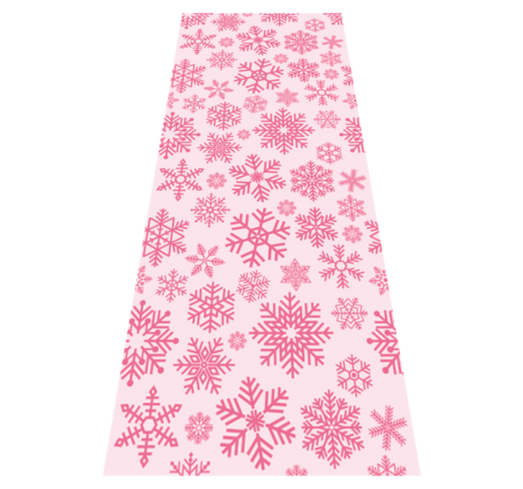 Christmas vinyl rug with pink snowflakes design - TenStickers