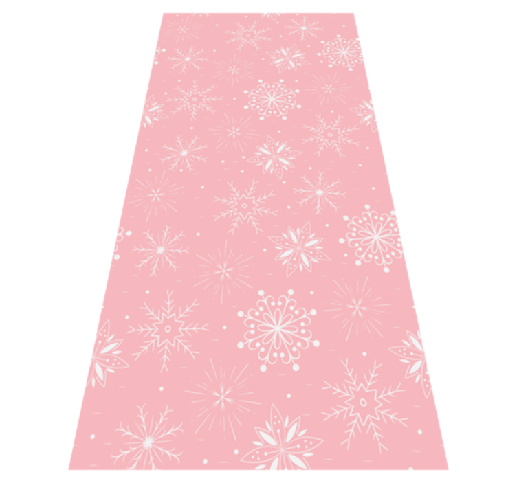 Christmas vinyl rug white snowflakes on pink - TenStickers