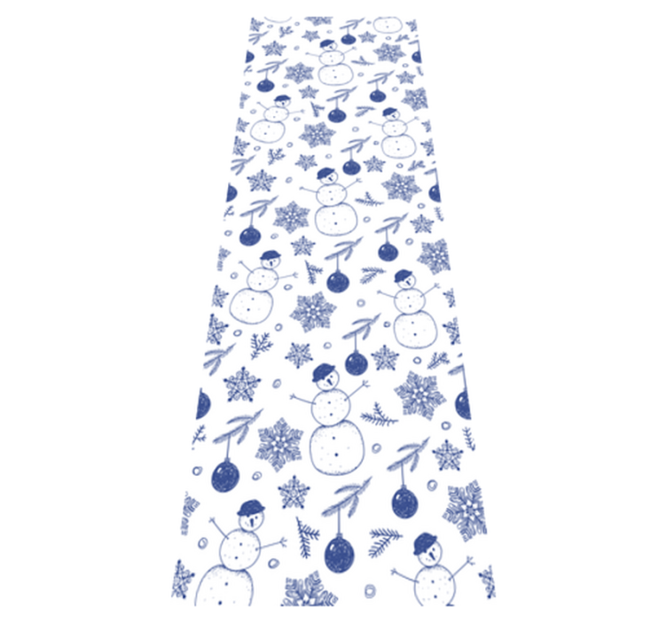 Christmas vinyl rug hand drawn blue winter design - TenStickers