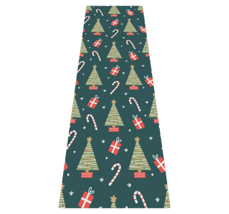 Christmas vinyl rug with colorful trees and presents - TenStickers