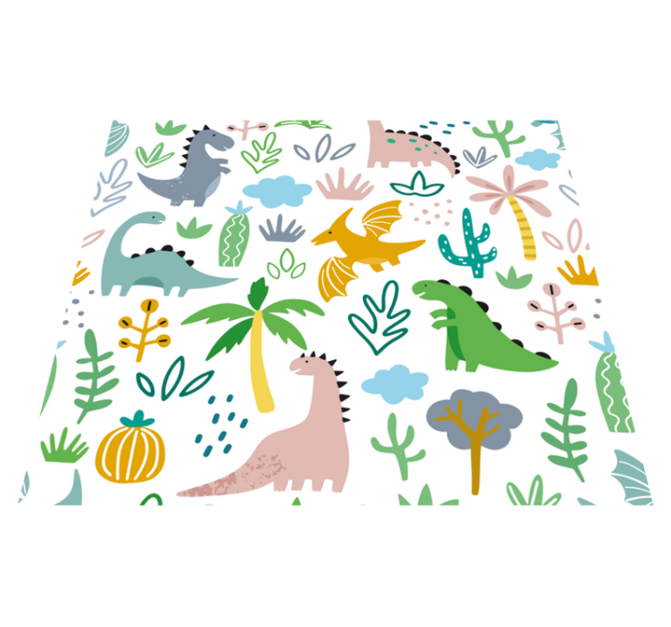 Bedroom vinyl rug in scandinavian jurassic design - TenStickers