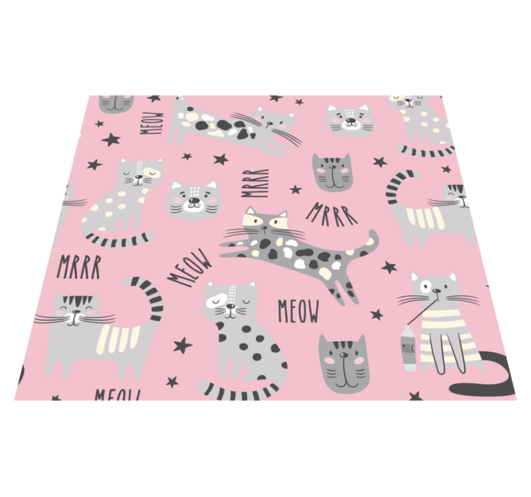 Bedroom vinyl rug for fashionable cats - TenStickers