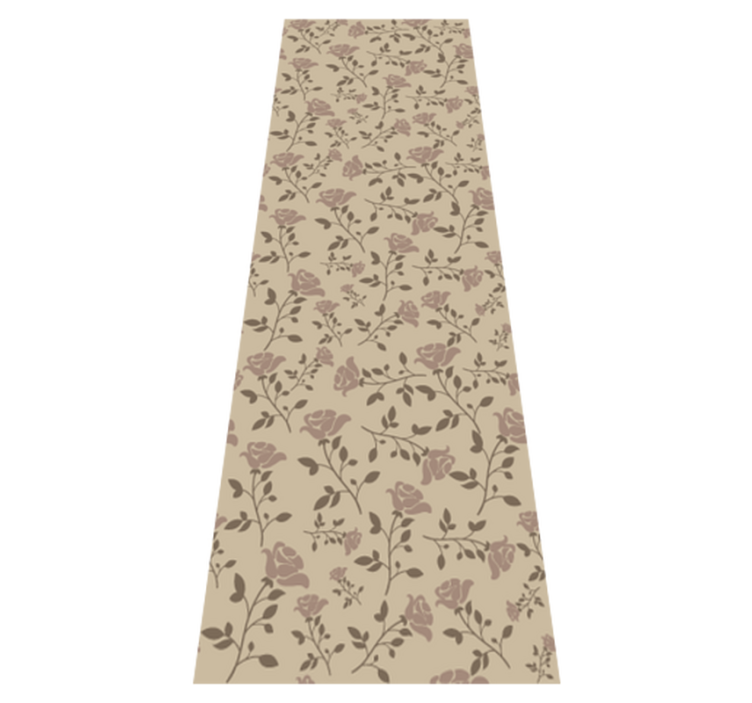 Bedroom vinyl rug in brown vintage rose design - TenStickers