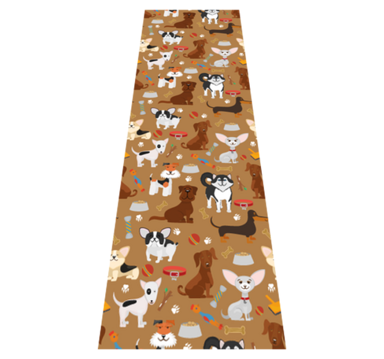Cute dogs pattern bedroom vinyl rug - TenStickers
