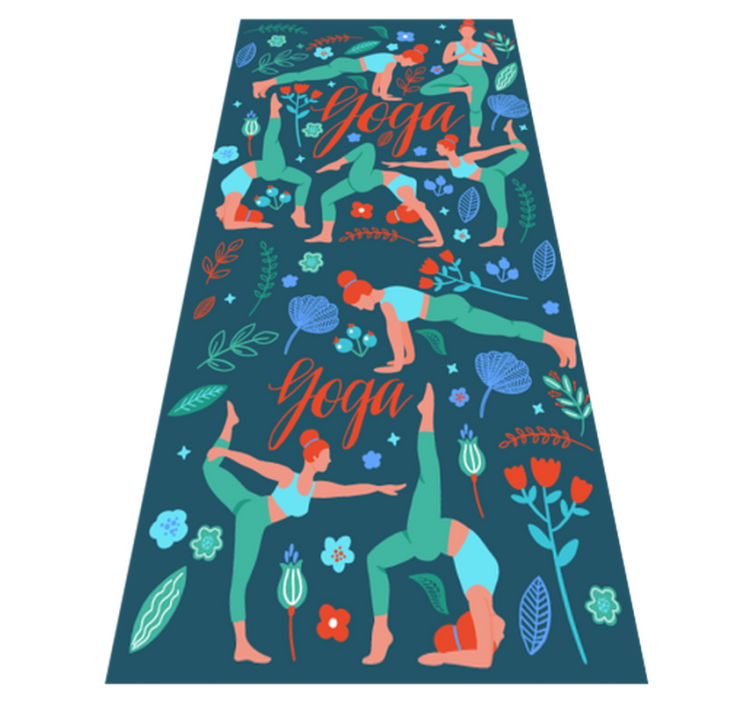 Bedroom vinyl rug for a woman doing yoga - TenStickers