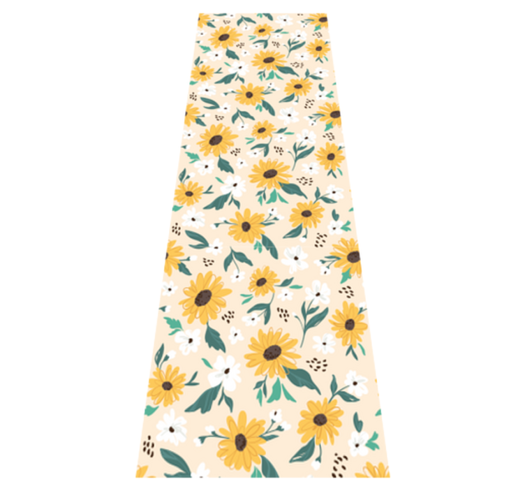 Bedroom vinyl rug with sunflower beige background - TenStickers
