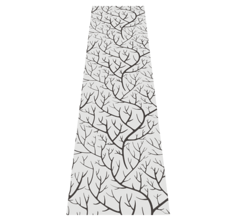 Bedroom vinyl rug with thin gray branches and birds - TenStickers