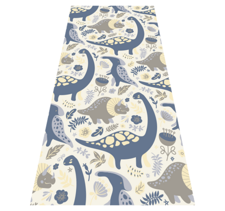 Bedroom vinyl rug with blue dinosaurs nordic style - TenStickers