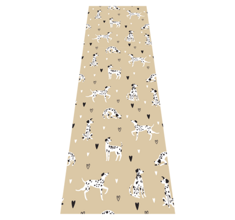 Bedroom vinyl rug in beige dog drawing pattern - TenStickers