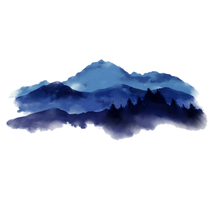 Nature vinyl rug in paper cut mountains design - TenStickers