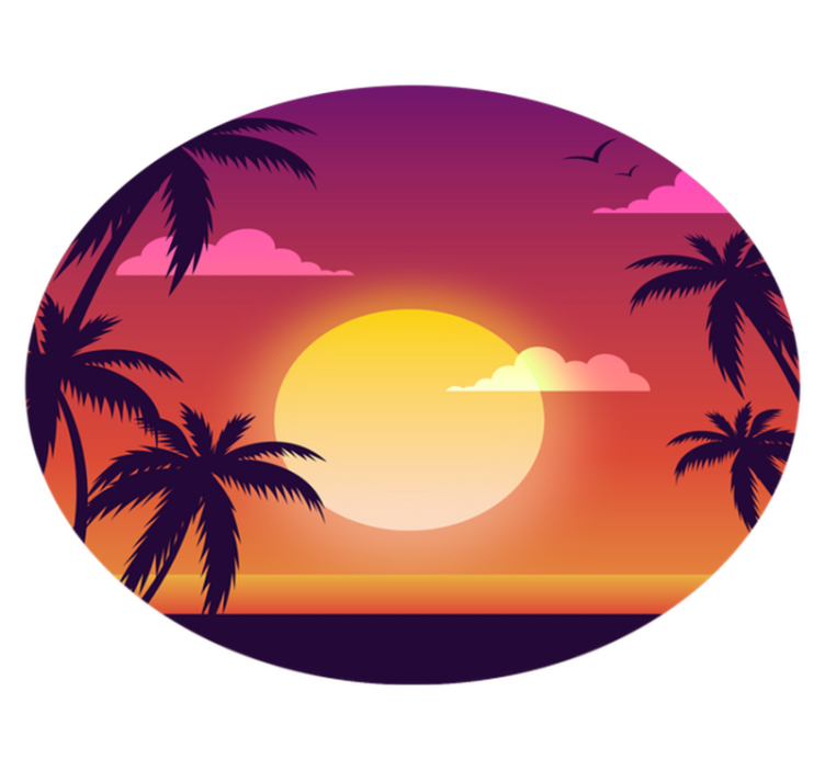 Nature vinyl rug 70s sunset design - TenStickers