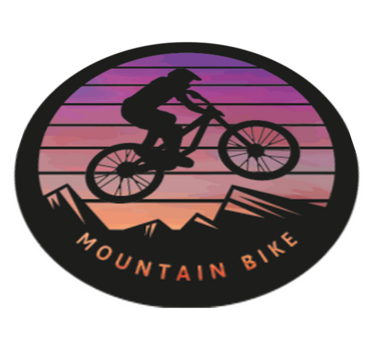 Nature vinyl rug mountain biker mountains - TenStickers