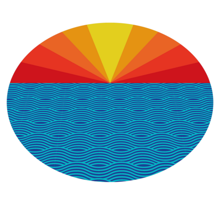 Nature vinyl rug retro seaside sunset - TenStickers
