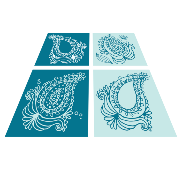 Nature vinyl rug paisley pattern design - TenStickers