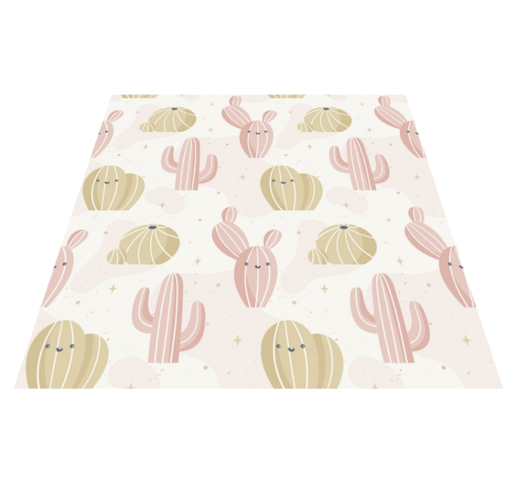 Nature vinyl rug cute cactus design - TenStickers