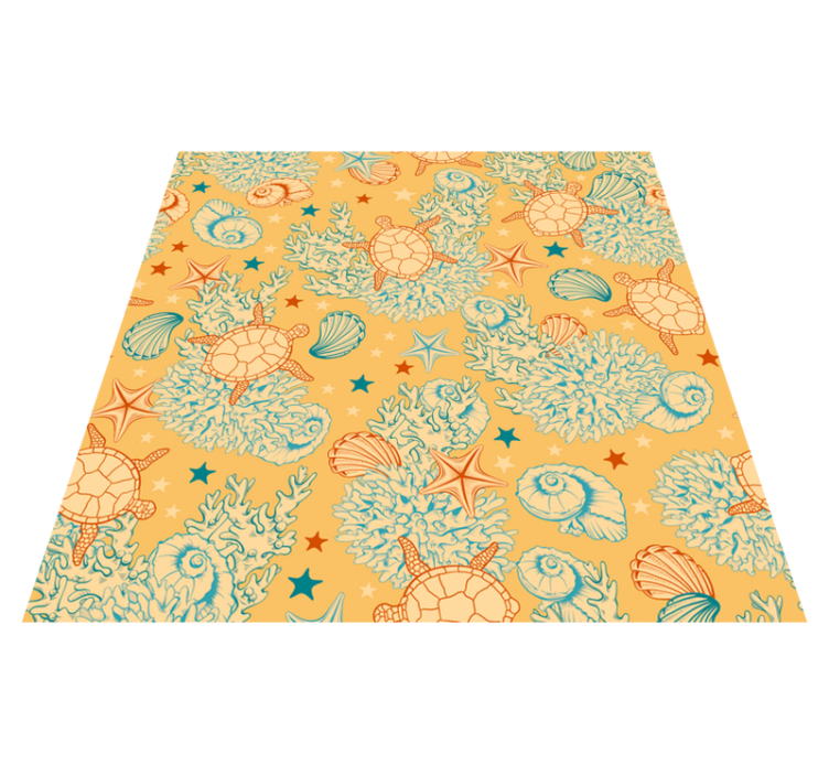 Nature vinyl rug coral and ocean life - TenStickers