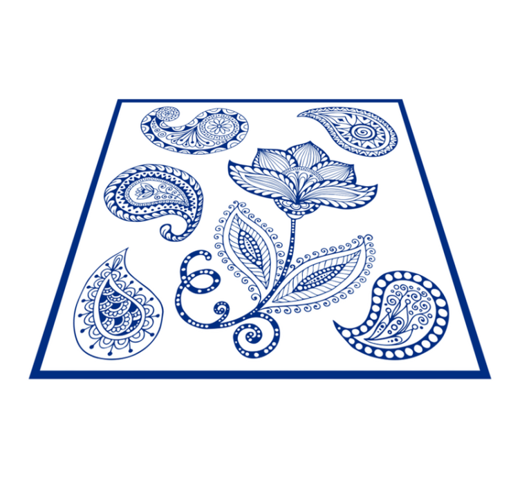 Nature vinyl rug with botanical paisley design - TenStickers