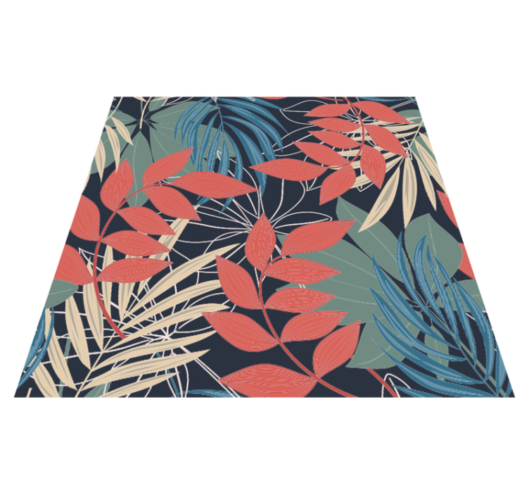 Flower vinyl rug with modern elegant flora pattern - TenStickers