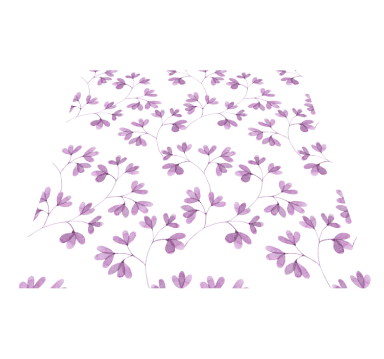 Flower vinyl rug in pink leaf design - TenStickers