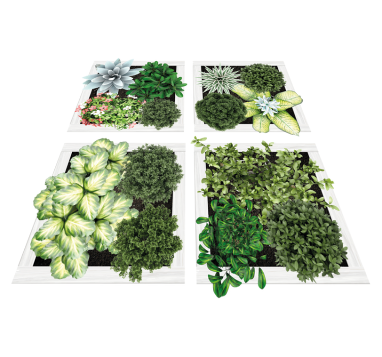 Flower vinyl rug vertical garden tiles - TenStickers