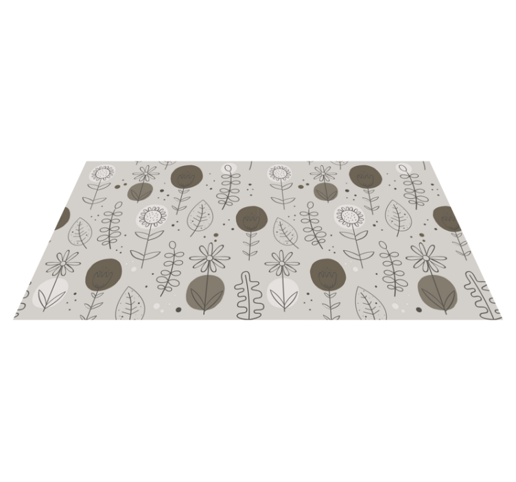 Flower vinyl rug in earthy tones design - TenStickers